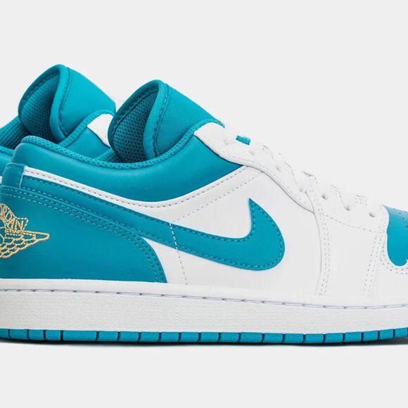 Nike Air Jordan 1 Low Shoes White Aquatone 553558-174 Men's Multi Sizes NEW - Picture 6 of 12